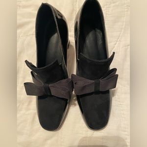 Black Bow-Accent Women's Heels